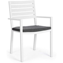 Bizzotto Conjunto de 2 sillas de aluminio , blanco