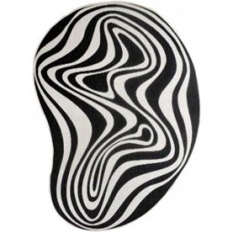 Un amour de tapis Alfombra de exterior redonda, kilim reversible, blanco y negro 120x170