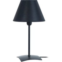 Tosel Lámpara de mesa métal noir pantalla negro