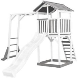 Axi Parque infantil con tobogán y arenero, de madera fsc, blanco/gris