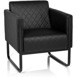 hjh OFFICE Sillón tapizada piel sintética negro