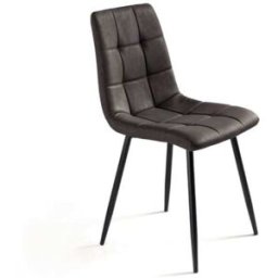 MondoViro Juego de 4 sillas efecto piel gris cm 70x41 112h