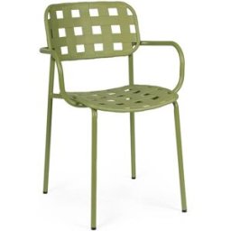 Bizzotto Conjunto de 6 sillas de acero con asiento verde