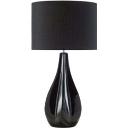 Beliani Lámpara de mesa porcelana negro