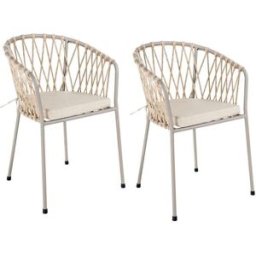 LDK GARDEN Pack de 2 sillas de jardín myra verde