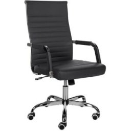 CLP Silla de oficina giratoria regulable en Simil cuero Negro
