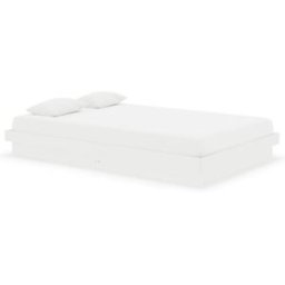 Maison Chic Cama matrimonial doble pequeña madera maciza blanco 120x190 cm