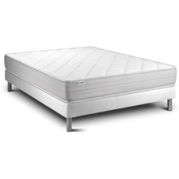 Vitalit Somier blanco + colchón con espuma viscoelástica 140 x 190