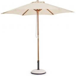 Konte.Design Sombrilla de jardín de madera y acero, lona beige ø 2,5m