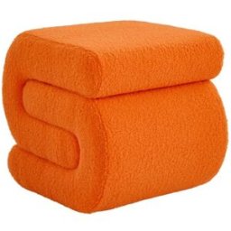 sweeek Puff de diseño en borreguito, naranja