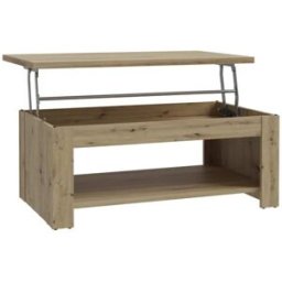 Home Heavenly Mesa centro elevable con revistero 110x65 cm roble artisan