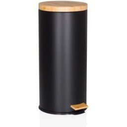 hjh OFFICE Cubo de basura de de 30 litros negro mate