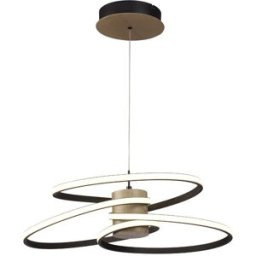 Cristalrecord Lámpara colgante led moderna original con madera y piezas en espiral