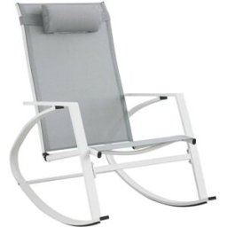 Konte.Design Mecedora de jardín de textilene gris