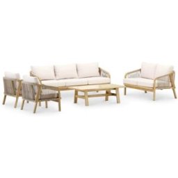 Defora Home Set jardin 7 pl mesa ceramica beige 125x65