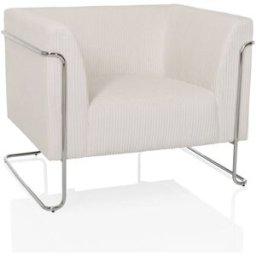 hjh LIVING Sillón de diseño tela blanco