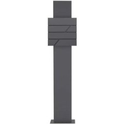 ML-Design Buzón de correo diseño antracita con soporte 170 cm acero inoxidable