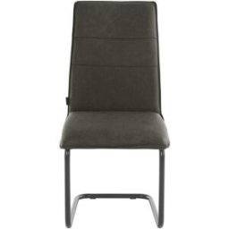 Loft24 Juego de 2 sillas de comedor tapizadas en pu antracita