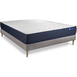 Actisom Somier gris + colchón con espuma viscoelástica 120 x 190