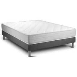 Vitalit Somier gris + colchón con espuma viscoelástica 140 x 200