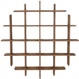 NIYLO Estantería de pared de teca marrón 120x15x120 cm