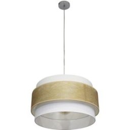 Wonderlamp Lámpara de techo dorado ii con triple pantalla de lino 40 cm diámetro