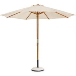 Konte.Design Gran sombrilla de jardín de madera y acero, lona beige ø 3m