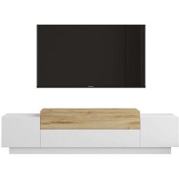 Venprodin Mueble tv fonda 160 cm blanco- fieltro