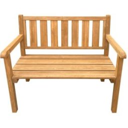 Axi Banco de jardín de madera marrón, para 2 personas, 110 cm