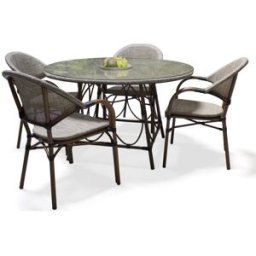 dcb garden Conjunto de comedor de jardín 4 plazas de aluminio