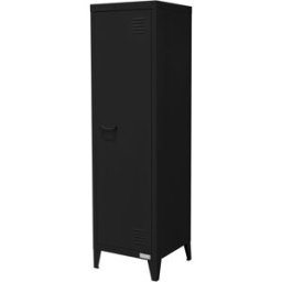 ML-Design Archivador alto de oficina negro con 3 compartimentos 38x38x137,5cm
