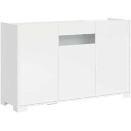 Itamoby Aparador bajo 3 puertas 130x40x81 cm, blanco brillante