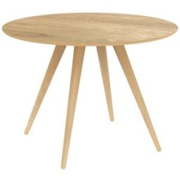 Maison Pavane Mesa de comedor redonda de madera clara, 4 personas