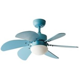 Beliani Ventilador de techo con luz con mando led azul
