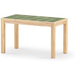 Defora Home Mesa comedor jardin 125x65 de madera y ceramica verde