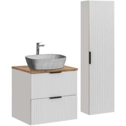Petits meubles Conjunto mueble lavabo individual tableros de melamina y mdf blanco