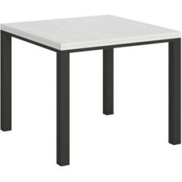 Itamoby Mesa tipo libro 90x90/180 cm efecto madera fresno blanco, hierro