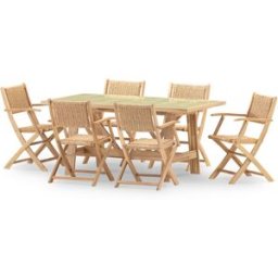 Defora Home Set comedor jardin 6 pl mesa ceramica verde claro 168x87