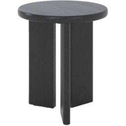 Maison Pavane Mesa auxiliar redonda de madera negra d40 cm