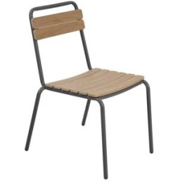 Oviala Silla de jardín metálica color gris antracita