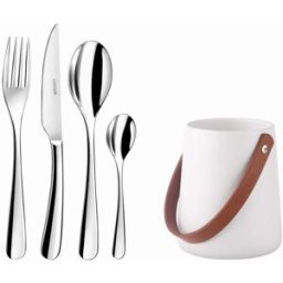 Amefa 24 cubiertos de mesa con soporte de almacenamiento portátil acero