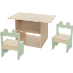 ECD Germany Conjunto de mesa y 2 sillas infantiles de madera