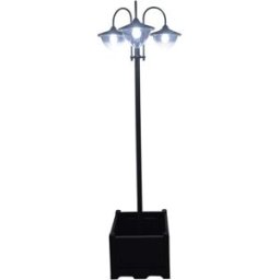 Outsunny Farol de jardín 60x55x189 cm negro