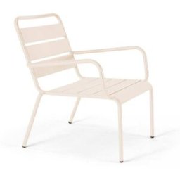 Oviala Sillón de jardín bajo de acero marfil