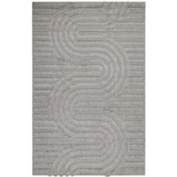 Esprit Alfombra interior/exterior con relieve y diseño gris 133x200