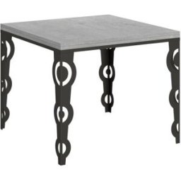Itamoby Mesa tipo libro 90x90/180 cm efecto madera gris cemento, hierro