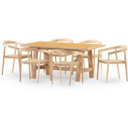 Defora Home Set comedor jardin 6 pl mesa ceramica mostaza 168x87 y butaca
