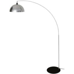 Tosel Lámpara de pie arco metal negro pantalla cromo