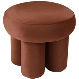 MACABANE Puf de diseño n.º 2 en tejido efecto terciopelo marrón