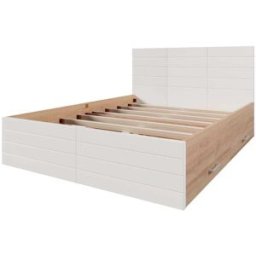 Urban Meuble Cama queen blanca escandinava con 2 cajones 160*200cm